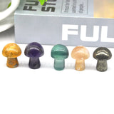 15P Mushroom Figurine Statue Natural Stones Decoration