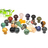 15P Mushroom Figurine Statue Natural Stones Decoration
