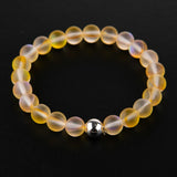 Shining Moonstone Beaded Bracelet Glass Crystal Charm Wristband