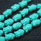 15PCS Buddha Heads Beads for Women Bracelets Making Accessories 15X19MM