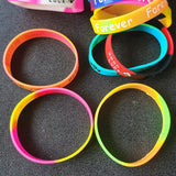 15PCS Kids Silicone Wristbands Bracelets Rainbow Inspaire Band