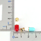 15PCS Jewelry Pill Necklace Pendant Capsules Enamel Pendant Copper Charms