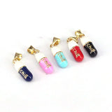 15PCS Jewelry Pill Necklace Pendant Capsules Enamel Pendant Copper Charms