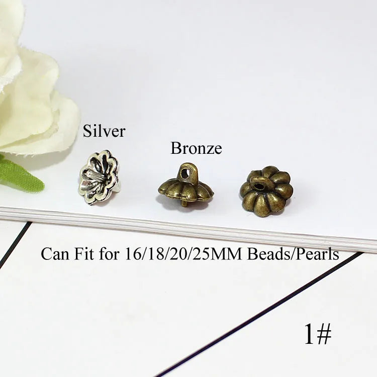 15PCS Flower Bead Caps for Jewelry Making Bracelet Accessories