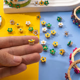 15PCS Flower Tile Beads for DIY Boho Bracelets