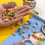 15PCS Flower Tile Beads for DIY Boho Bracelets