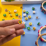 15PCS Flower Tile Beads for DIY Boho Bracelets