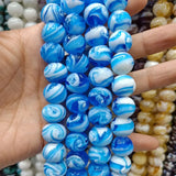 15PCS 14mm Lampwork Beads Spin Flower Loose Glaze Beads DIY Jewelry Making