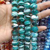 15PCS 14mm Lampwork Beads Spin Flower Loose Glaze Beads DIY Jewelry Making