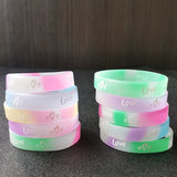 15PCS Night Light Glowing Wristband, Silicone Luminous Bracelet