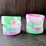 15PCS Night Light Glowing Wristband, Silicone Luminous Bracelet