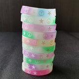 15PCS Night Light Glowing Wristband, Silicone Luminous Bracelet