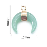 15PCS Crystal Stone Crescent Moon Pendant Charms for Women Necklace