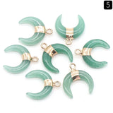 15PCS Crystal Stone Crescent Moon Pendant Charms for Women Necklace