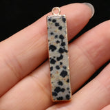15PCS Natural Stone Rectangle Pendant DIY Jewelry Gift