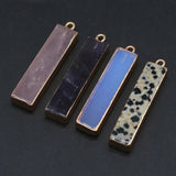 15PCS Natural Stone Rectangle Pendant DIY Jewelry Gift