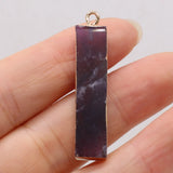 15PCS Natural Stone Rectangle Pendant DIY Jewelry Gift