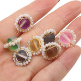 15PCS Flash Stone Round Lace Pendant for Jewelry Making DIY Necklace Earring