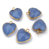 15PCS Rose Quartz Amazonite Heart Pendant Jewelry Making Gift