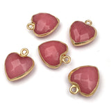 15PCS Rose Quartz Amazonite Heart Pendant Jewelry Making Gift