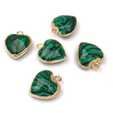 15PCS Rose Quartz Amazonite Heart Pendant Jewelry Making Gift