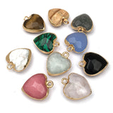 15PCS Rose Quartz Amazonite Heart Pendant Jewelry Making Gift