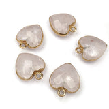 15PCS Rose Quartz Amazonite Heart Pendant Jewelry Making Gift