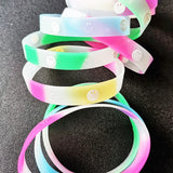 15PCS Luminous Smiling Face Silicone Rubber Band Bracelet for Kids