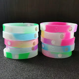 15PCS Luminous Smiling Face Silicone Rubber Band Bracelet for Kids