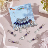 15Pc Knitting Stitch Markers Antique Silver Alloy Lobster Clasp Locking Stitch