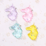15Pcs Unicorn Glitter Charms Resin Cabochons DIY Jewelry Making