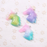 15Pcs Unicorn Glitter Charms Resin Cabochons DIY Jewelry Making