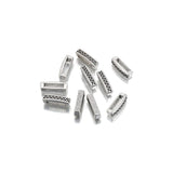 15Pcs Antique Silver Wavy Spacer Beads 10mm Flat Leather DIY Bracelets