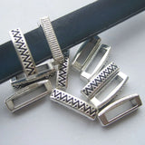 15Pcs Antique Silver Wavy Spacer Beads 10mm Flat Leather DIY Bracelets