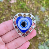 15Pcs Heart Shape Royal Eye Key Chain Pendant Bracelet Exorcism Protection