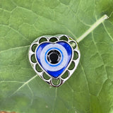 15Pcs Heart Shape Royal Eye Key Chain Pendant Bracelet Exorcism Protection