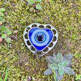 15Pcs Heart Shape Royal Eye Key Chain Pendant Bracelet Exorcism Protection