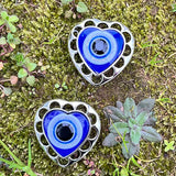 15Pcs Heart Shape Royal Eye Key Chain Pendant Bracelet Exorcism Protection