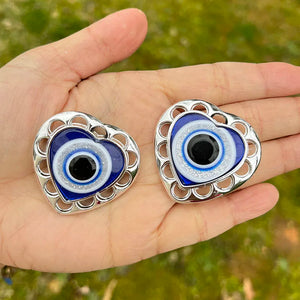 15Pcs Heart Shape Royal Eye Key Chain Pendant Bracelet Exorcism Protection
