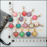 15Pcs KC Heart Flower Frame Resin Charms 15.5x18.5mm