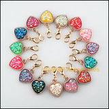 15Pcs KC Heart Flower Frame Resin Charms 15.5x18.5mm