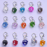 15Pcs Colorful Round Spacer Beads Lobster Clasp DIY Jewelry Making