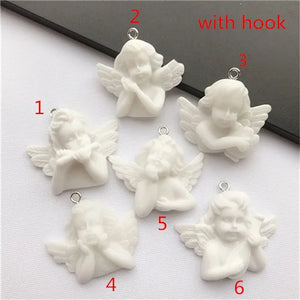 15Pcs Resin Cupid Angel Charms Baby Face Crafts Flatback for Necklace Earring