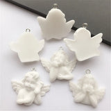 15Pcs Resin Cupid Angel Charms Baby Face Crafts Flatback for Necklace Earring