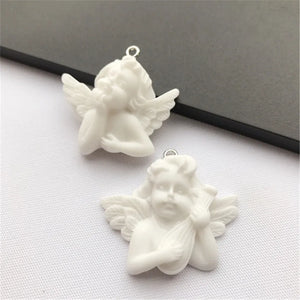 15Pcs Resin Cupid Angel Charms Baby Face Crafts Flatback for Necklace Earring