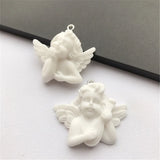 15Pcs Resin Cupid Angel Charms Baby Face Crafts Flatback for Necklace Earring
