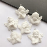 15Pcs Resin Cupid Angel Charms Baby Face Crafts Flatback for Necklace Earring