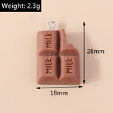 15Pcs Resin Chocolate Charm Dessert Food Charms for Jewelry Making