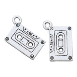 15Pcs Music Cassette Tape Spacer Charm Beads Pendants
