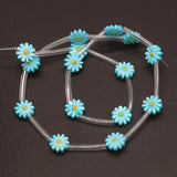 15Pcs Colorful Shell Beads Sunflower Daisy DIY Jewelry Making